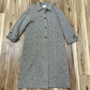Vintage Made in USA Ferncroft 100% Wool Tweed Overcoat, Women’s 16